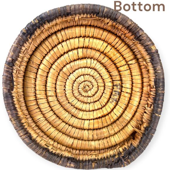 Omani Oman Bedouin Antique Hand Coiled Crafted Lidded Basket Jar Weave Med Size - Picture 4 of 6